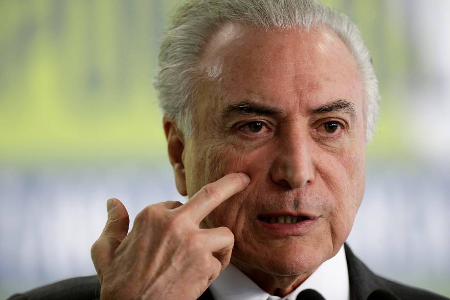 O presidente Michel Temer durante cerimônia do primeiro ano da Lei de Responsabilidade das Estatais, no Palácio do Planalto, em Brasília - 28/06/2017