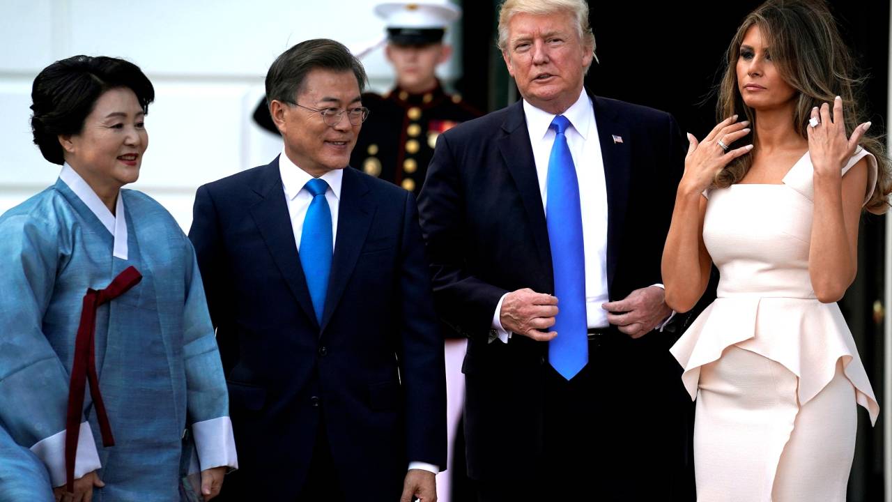 Trump e Moon na Casa Branca