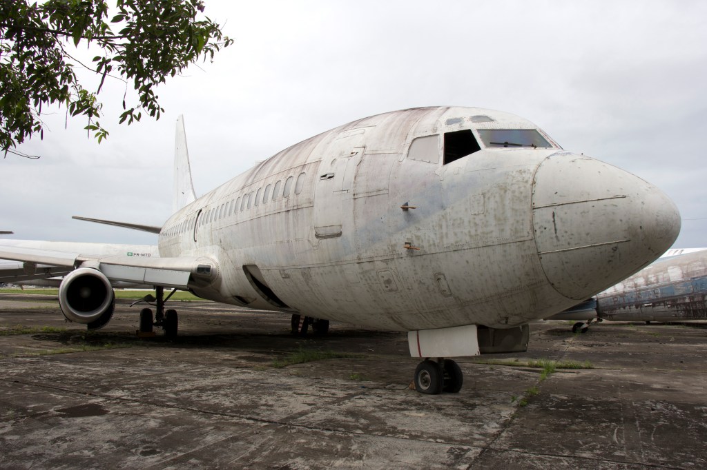 Aeronave aposentada da Lufthansa em Fortaleza