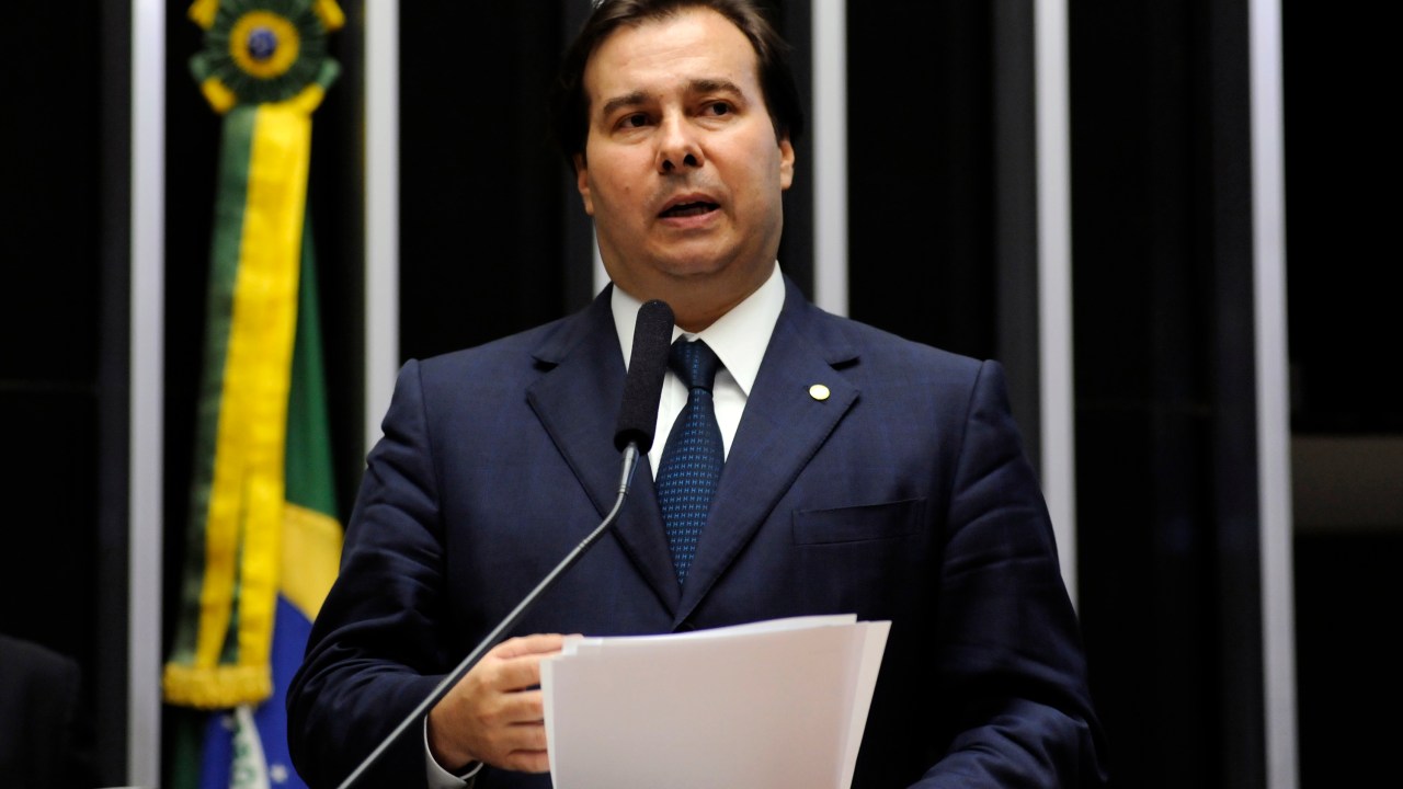 Rodrigo Maia durante discurso de posse na Câmara