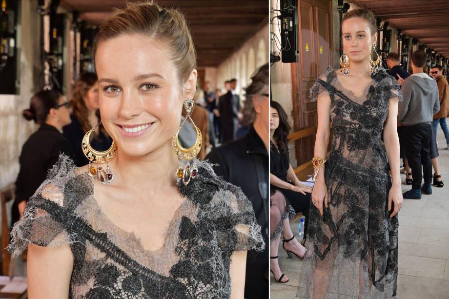 Brie Larson abusou do estilo romântico e das rendas da grife Rodarte. Destaque para o 'brincão'