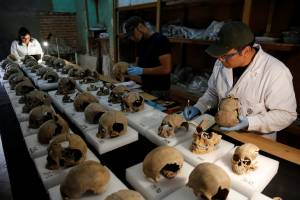 Crânios descobertos na Cidade do México