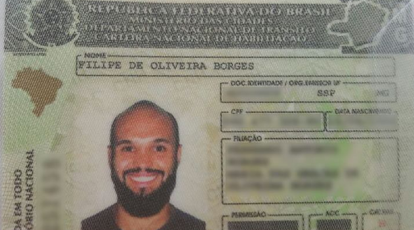 Sorrir na CNH: Filipe de Oliveira Borges