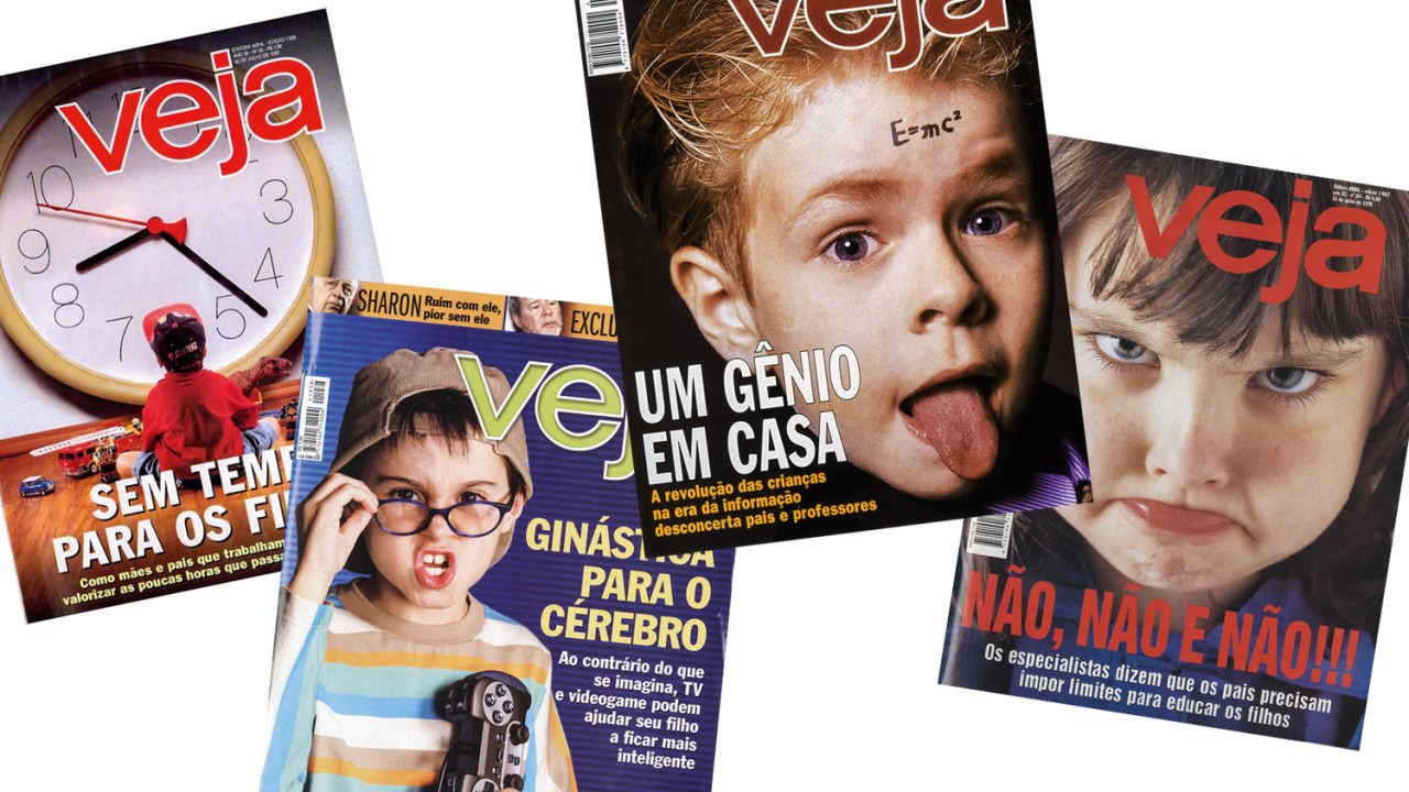 ATENÇÃO ESPECIAL -  Capas de VEJA sobre assuntos ligados à infância e à família: temas complexos e universais