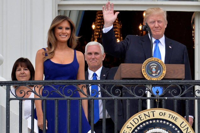 O presidente dos Estados Unidos, Donald Trump, realizou um breve discurso na Casa Branca para celebrar o Dia da Independência do país - 04/07/2017