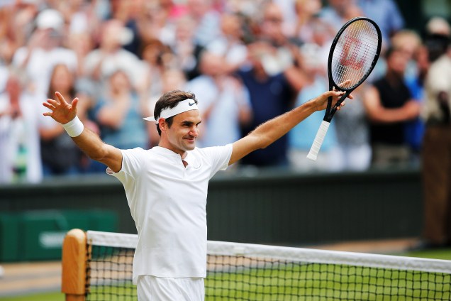 Roger Federer vence Tomas Berdych e vai a final em Wimbledon, Londres, na Inglaterra - 14/07/2017