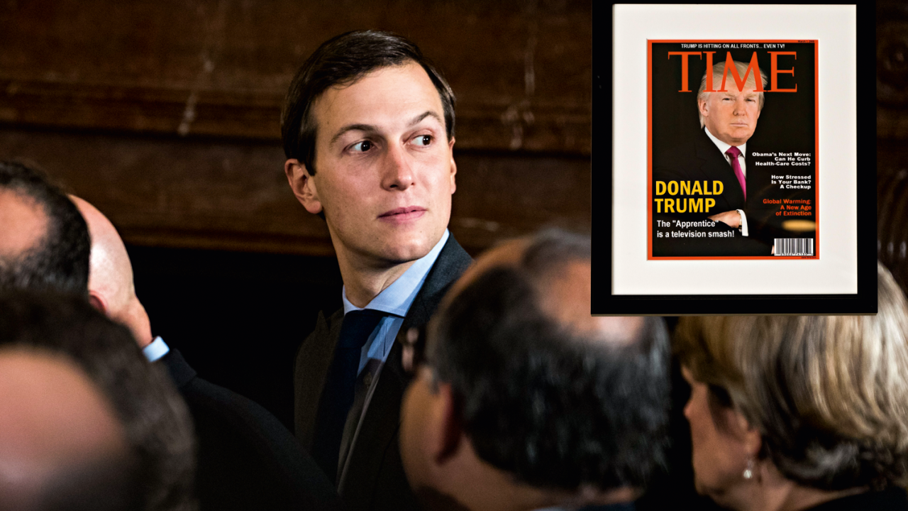 GENRO - Kushner pegou empréstimo com banco enrolado um mês antes das eleições. No detalhe, a capa falsa da 'Time'