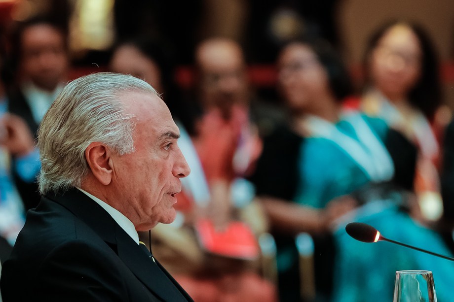 Presidente Michel Temer, durante reunião do G20 em Hamburgo, na Alemanha - 07/07/2017