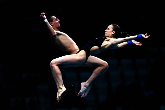 Dupla italiana disputa a final do salto sincronizado da plataforma de 10 metros no Mundial de Esportes Aquáticos, em Budapeste, na Hungria Dupla italiana disputa a final do salto sincronizado da plataforma de 10 metros no Mundial de Esportes Aquáticos, em Budapeste, na Hungria