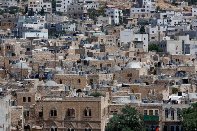 Visão geral das casas na cidade velha de Hebron, na Cisjordânia
