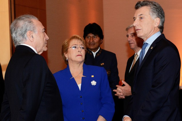 O presidente da República, Michel Temer, se encontrou com o presidente da Argentina, Mauricio Macri, durante a 50ª Cúpula do Mercosul, em Mendoza - 21/07/2017