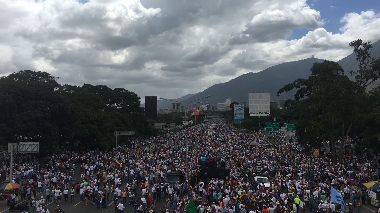 Protesto em Caracas contra governo de Nicolás Maduro, da Venezuela