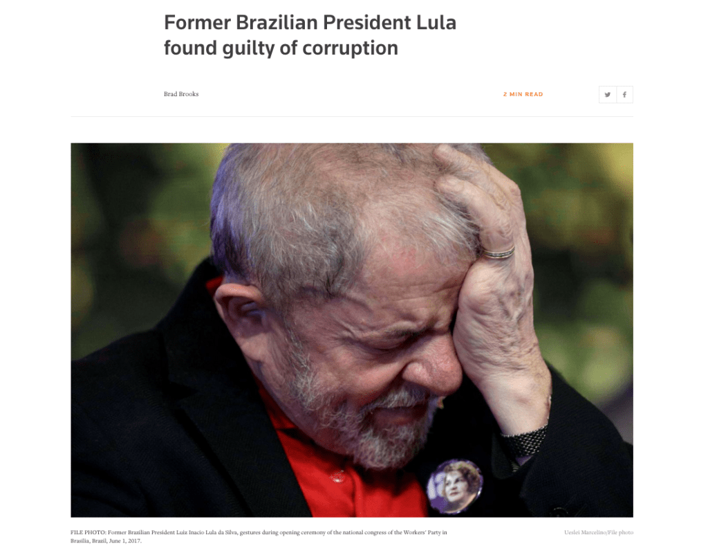 Cobertura internacional sobre a condenação de Lula