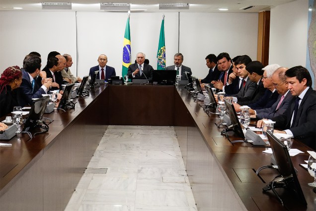 O presidente Michel Temer se reúne com ministros no Palácio do Planalto - 05/07/2017