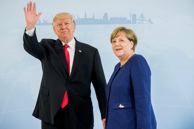 A chanceler da Alemanha, Angela Merkel, teve uma reunião com o presidente dos Estados Unidos, Donald Trump em Hamburgo, na Alemanha - 06/07/2017