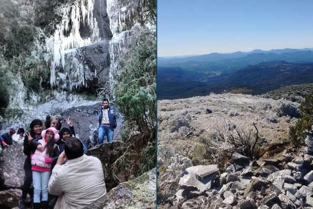 A cidade de Urupema, na Serra Catarinense, registra neve e temperaturas negativas. Região conta com grande quantidade de turistas com a chegada do frio forte.