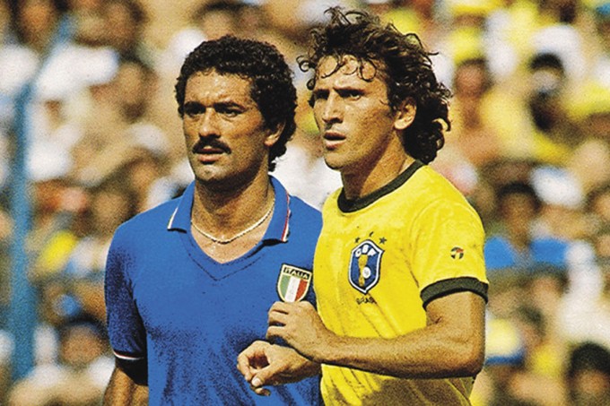 Zico do Brasil e Gentile da Itália, Copa 1982