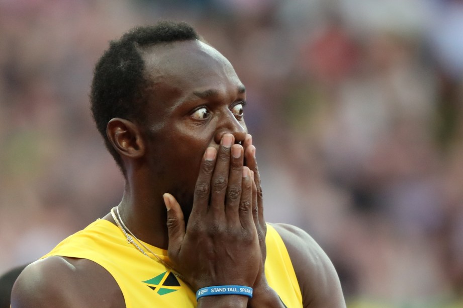 Usain Bolt se prepara para prova do Mundial de Atletismo, em Londres
