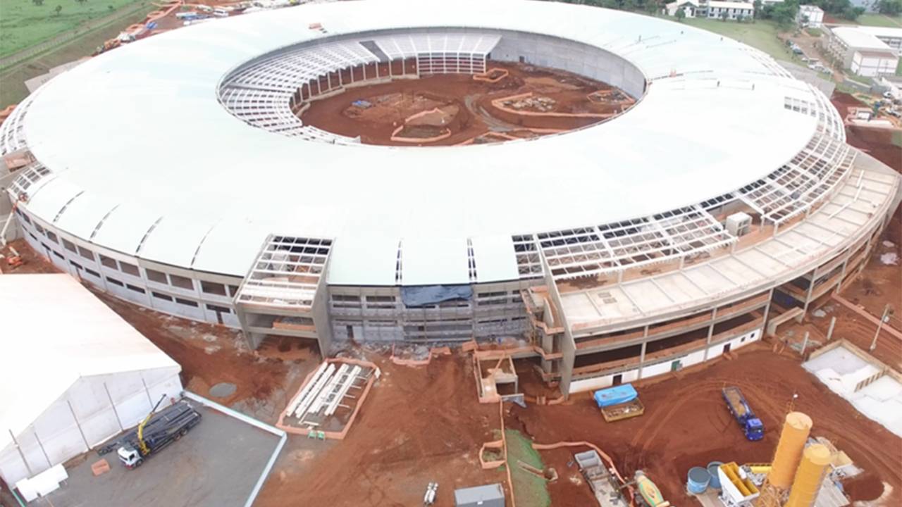 Obras do acelerador de partículas Sirius, em Campinas.