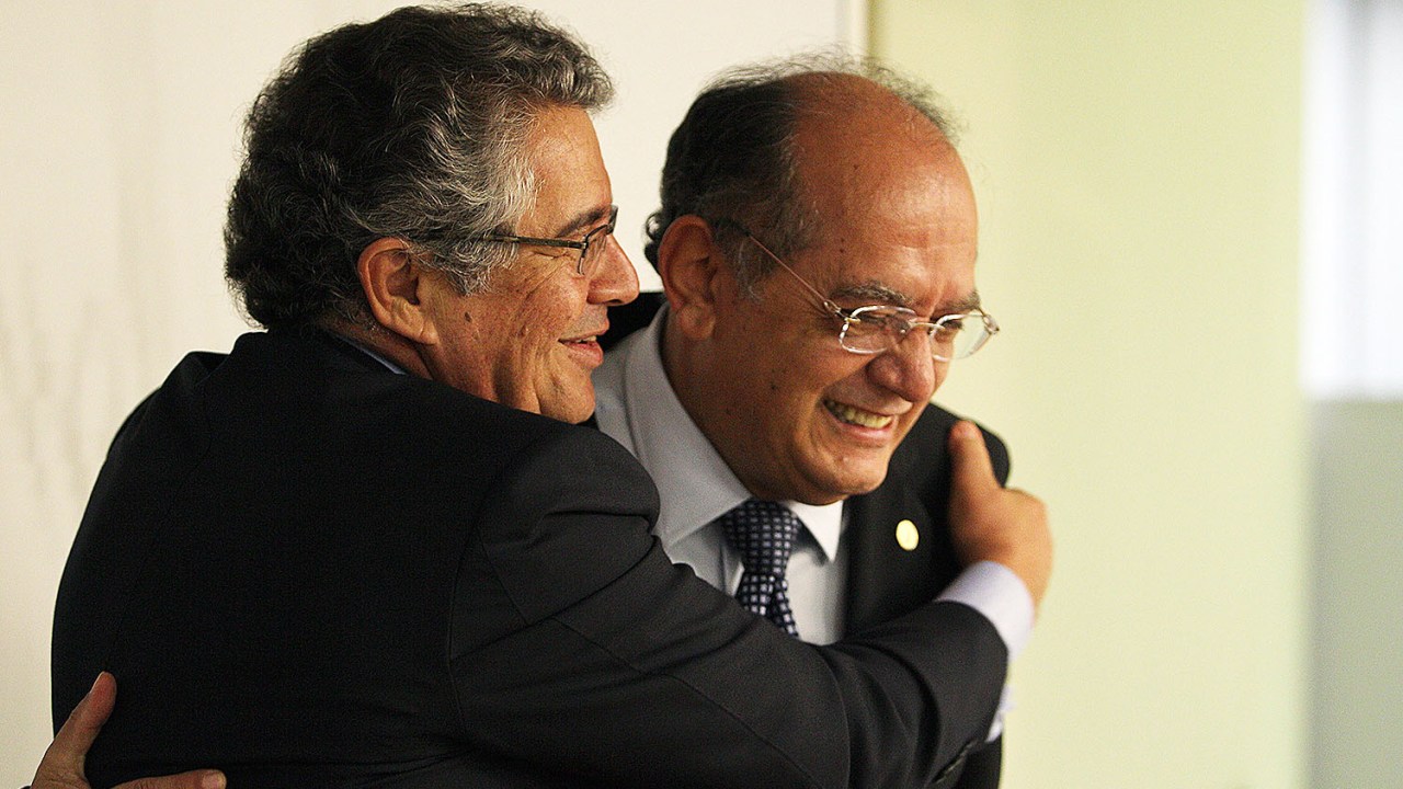 Os ministros Marco Aurélio Mello e Gilmar mendes, do STF (Supremo Tribunal Federal)