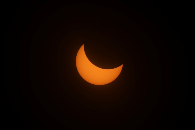 Eclipse solar em Depoe Bay, no estado americano do Oregon - 21/08/2017