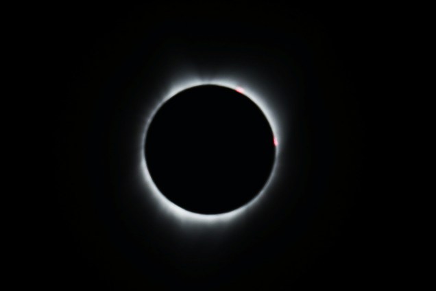 Eclipse solar visto na cidade de Depoe Bay, em Oregón, nos Estados Unidos - 21/08/2017