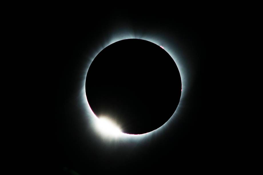 Eclipse solar visto no Lowell Observatory da cidade de Madras, em Oregón, nos Estados Unidos - 21/08/2017