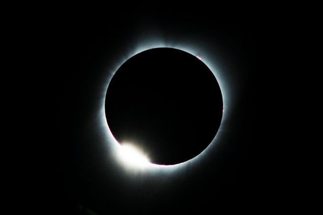 Eclipse solar visto no Lowell Observatory da cidade de Madras, em Oregón, nos Estados Unidos - 21/08/2017
