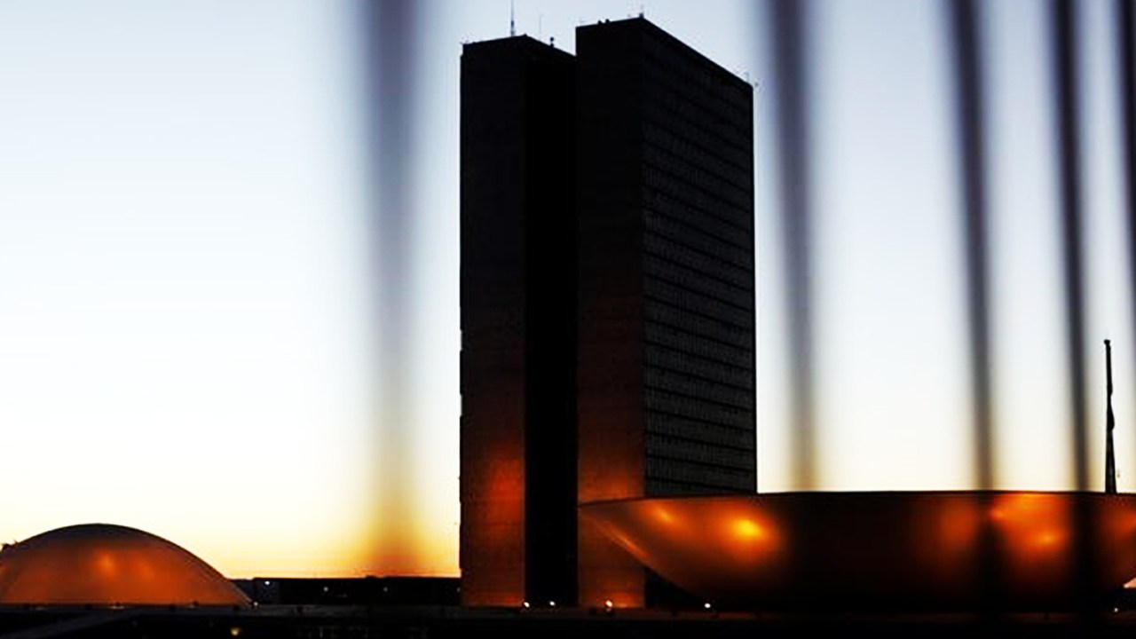 Visão geral do Congresso Nacional, em Brasília