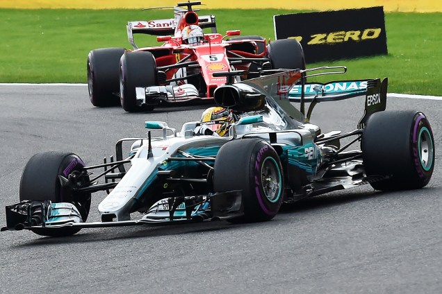 O piloto britânico Lewis Hamilton durante o Grande Prêmio de Fórmula 1 da Bélgica no Circuito de Spa-Francorchamps, em Spa, na Bélgica - 27/08/2017