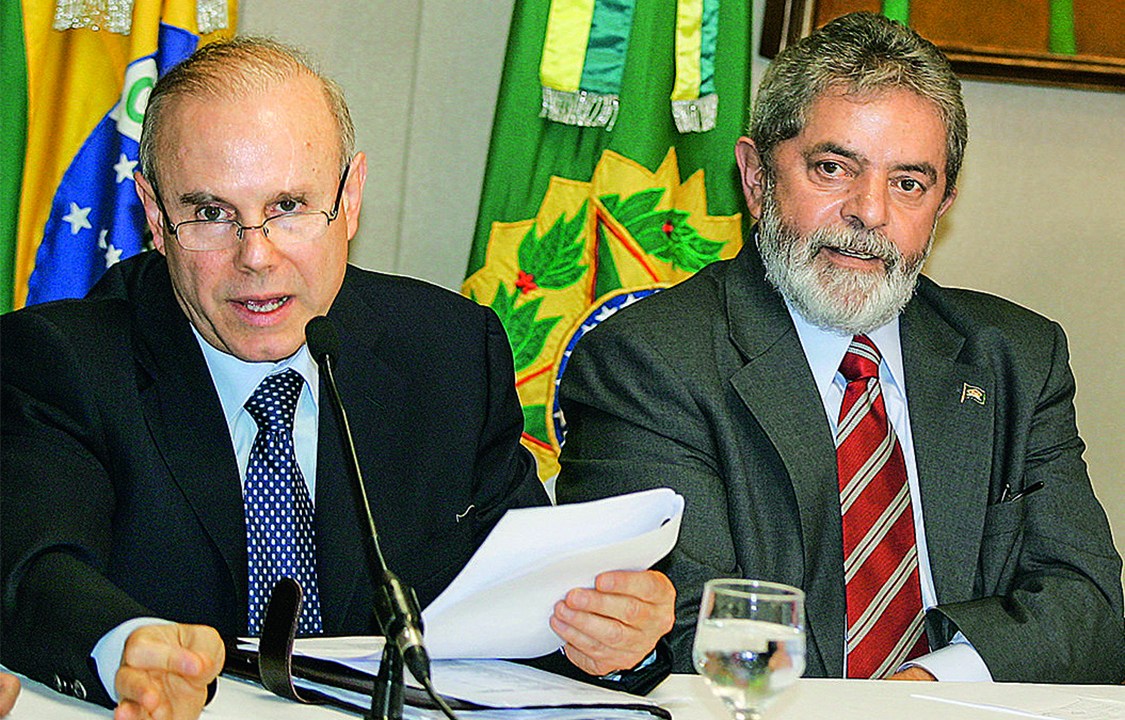 O ex-ministro Guido Mantega e o ex-presidente Lula -