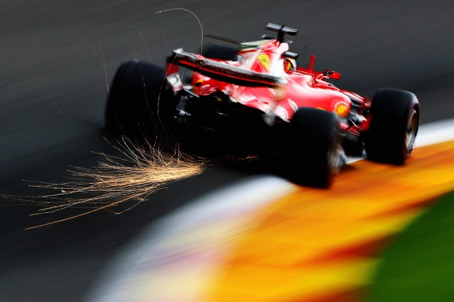 O piloto alemão Sebastian Vettel, durante os treinos livres do GP da Bélgica de F1 - 25/08/2017