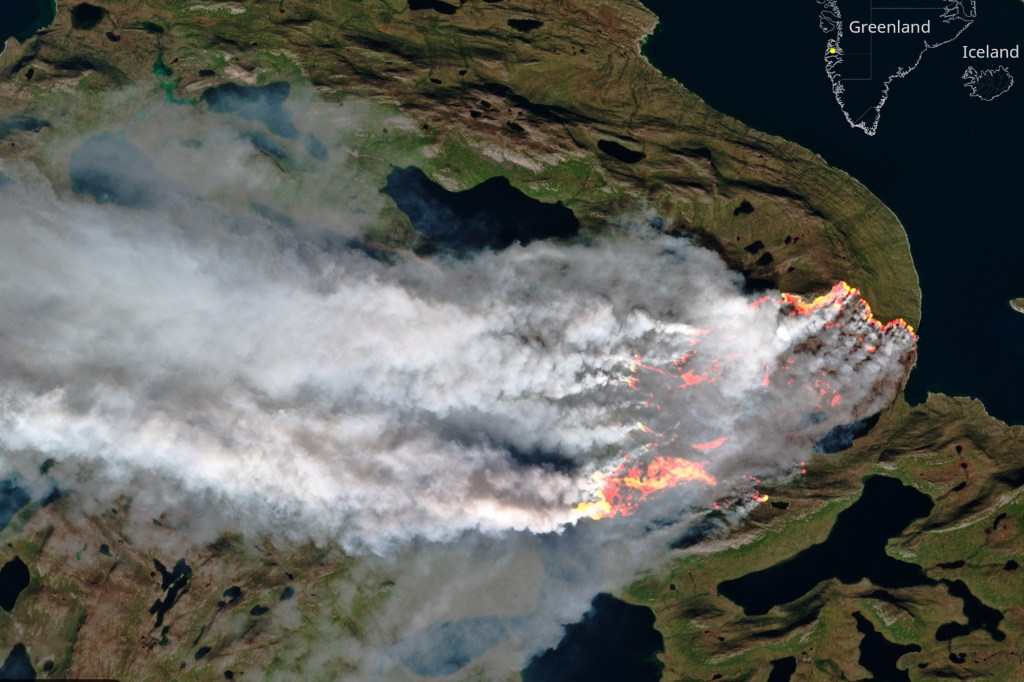 Incêndio florestal incomum na Groenlândia