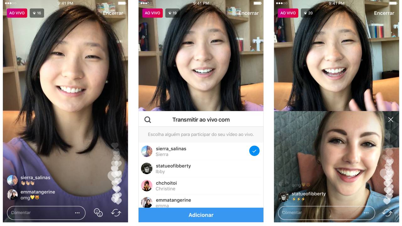 Transmissão ao vivo do Instagram