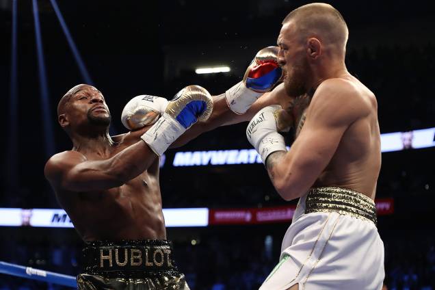 O confronto entre Floyd Mayweather e Conor McGregor, na Mobile Arena, em Las Vegas - 26/08/2017 O confronto entre Floyd Mayweather e Conor McGregor, na Mobile Arena, em Las Vegas - 26/08/2017