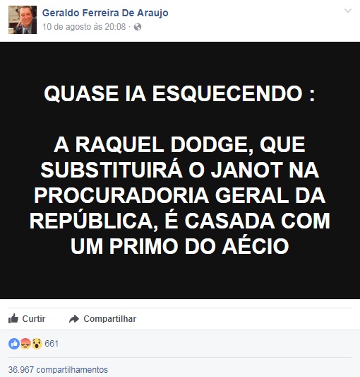 not&iacute;cia falsa raquel dodge