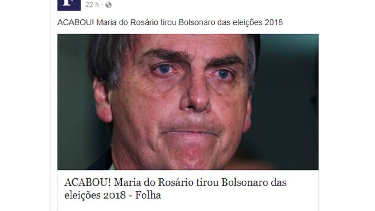 Bolsonaro 2018 - Bolsonaro não está fora da eleição - Bolsonaro condenado - Notícia falsa