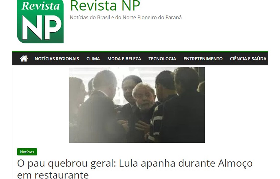 Notícia falsa - Lula apanha