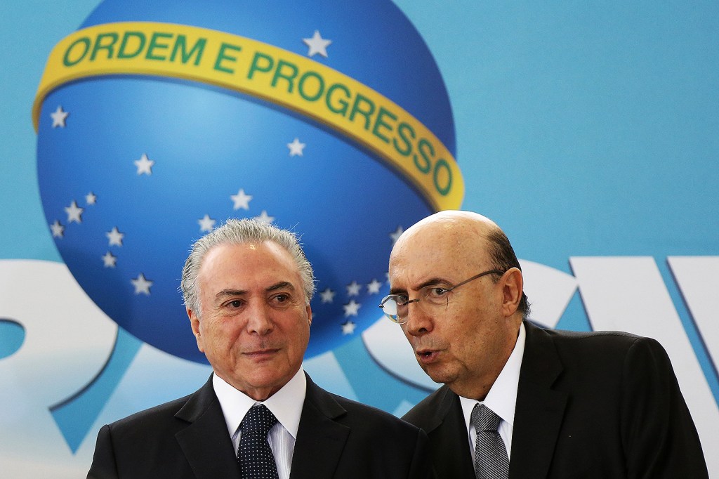 Michel Temer e o Ministro da Fazenda, Henrique Meirelles