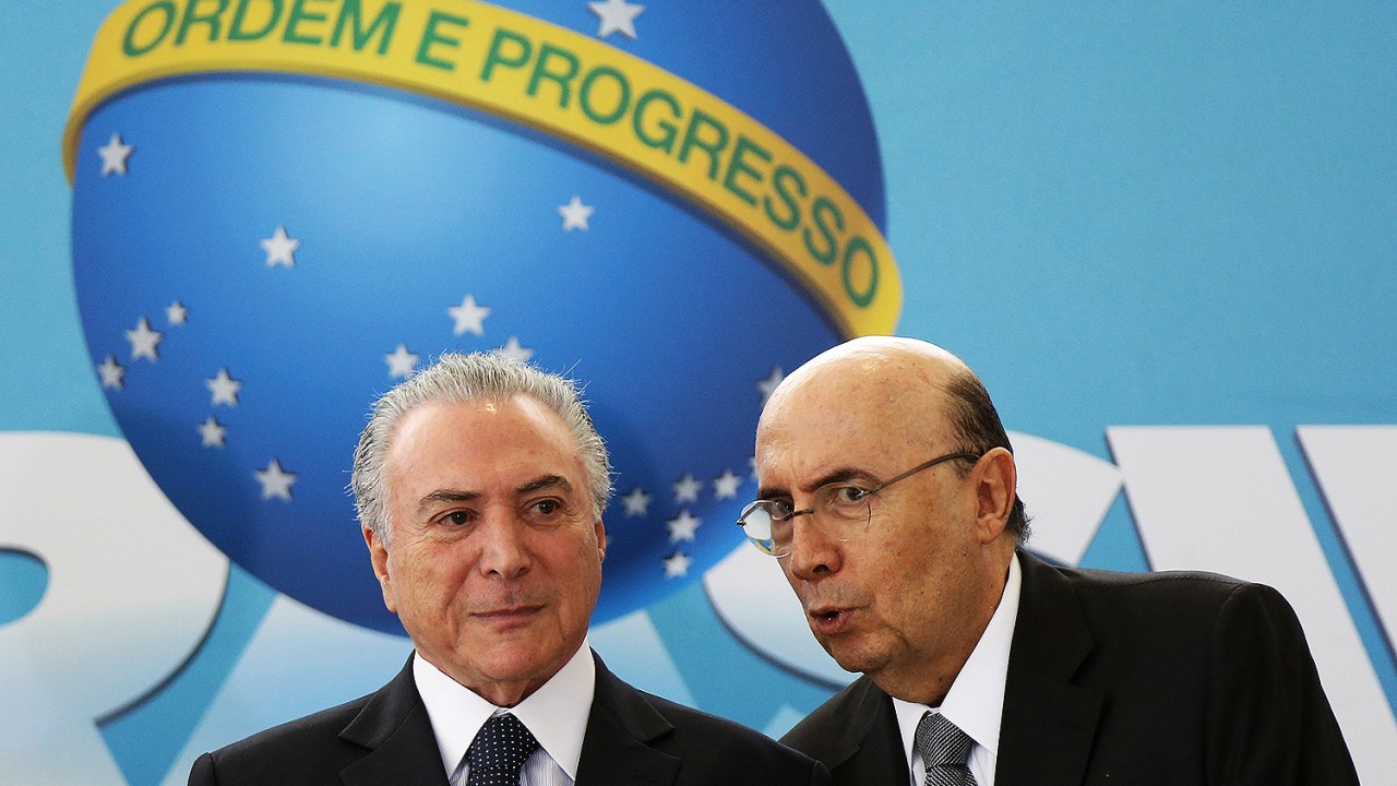 Michel Temer e o Ministro da Fazenda, Henrique Meirelles