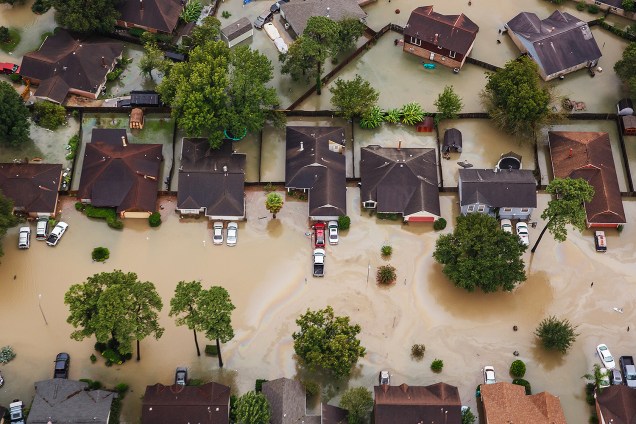 Vista aérea após inundações provocadas pela passagem do furacão Harvey em Houston, no estado americano do Texas - 30/08/2017