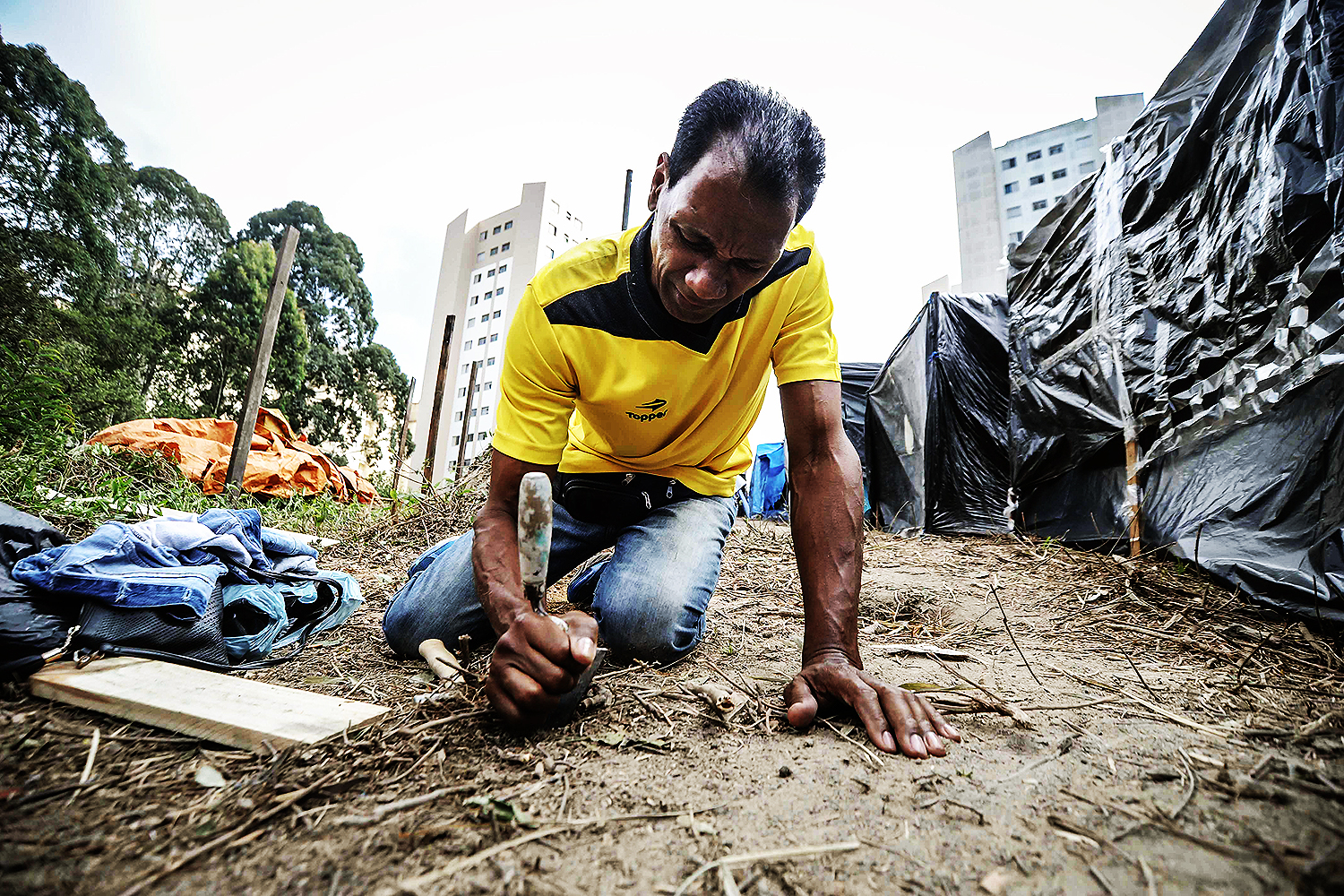 Ocupação do Movimento dos Trabalhadores sem Teto (MTST) em um terreno em São Bernardo do Campo/SP