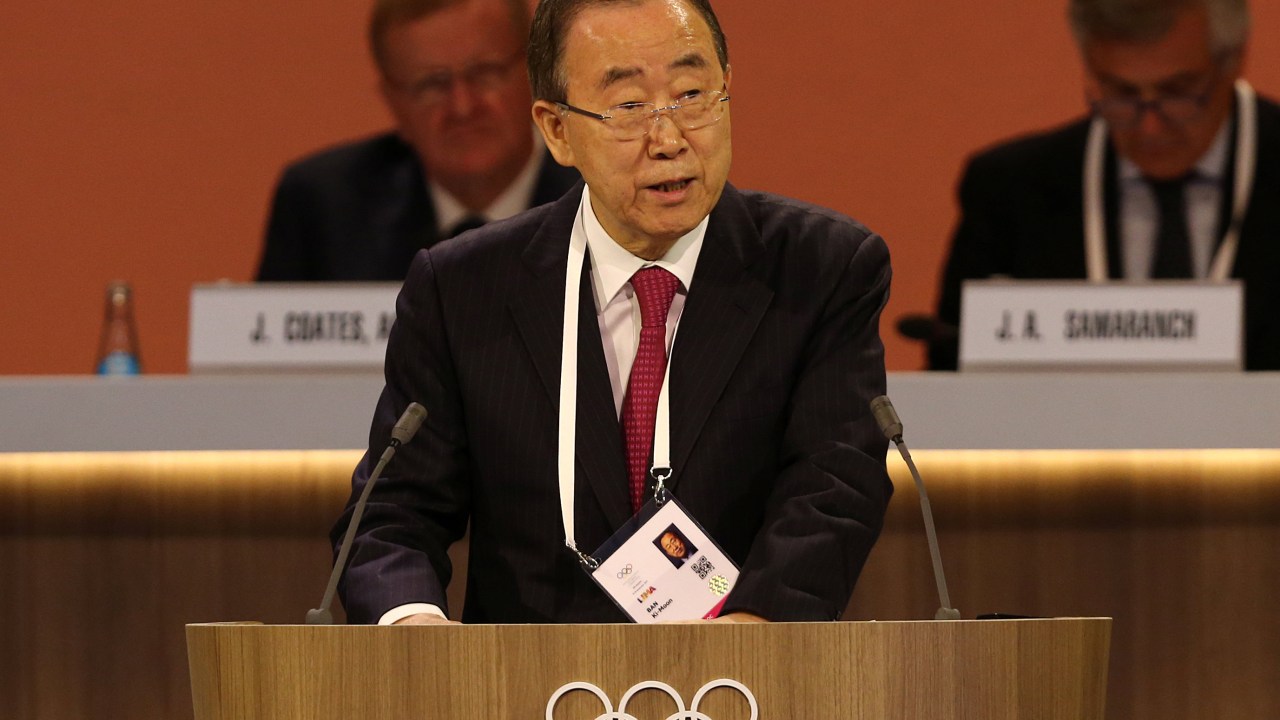 Ban Ki-Moon é eleito presidente do Comitê de Ética do Comitê Olímpico Internacional (COI) em uma cerimônia nesta tarde, em Lima, no Peru