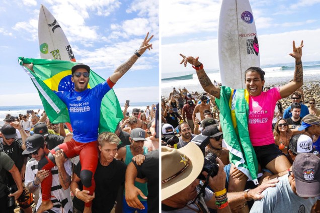 Filipe Toledo e Silvana Lima vencem a etapa de Trestles da Liga Mundial de Surfe