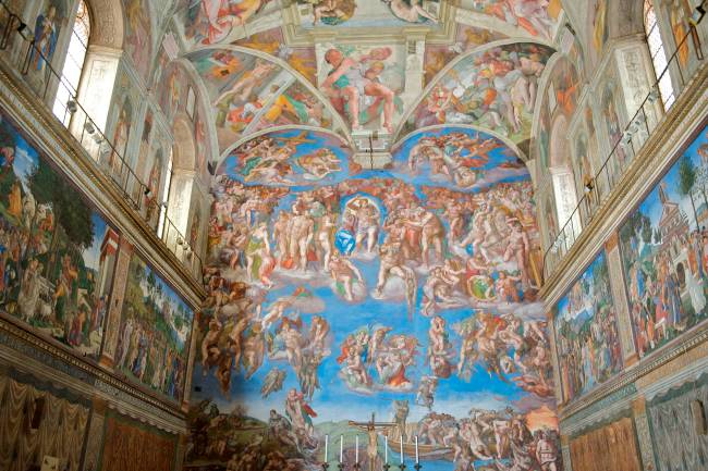 Afrescos de Michelangelo na Capela Sistina no Vaticano