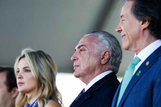 O presidente Michel Temer e sua esposa Marcela Temer durante o desfile de Sete de setembro em Brasília - 07/09/2017