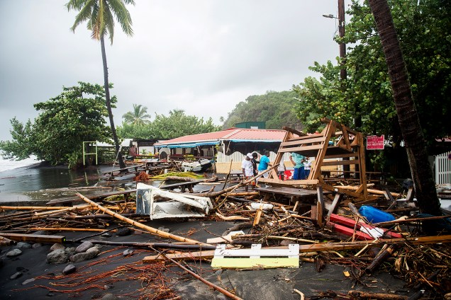 Furacão Maria atinge a Martinica na ilha francesa do Caribe. A tempestade chegou à categoria 5, considerada potencialmente catastrófica, e atingiu outras ilhas caribenhas como Dominica, em Porto Rico - 19/09/2017