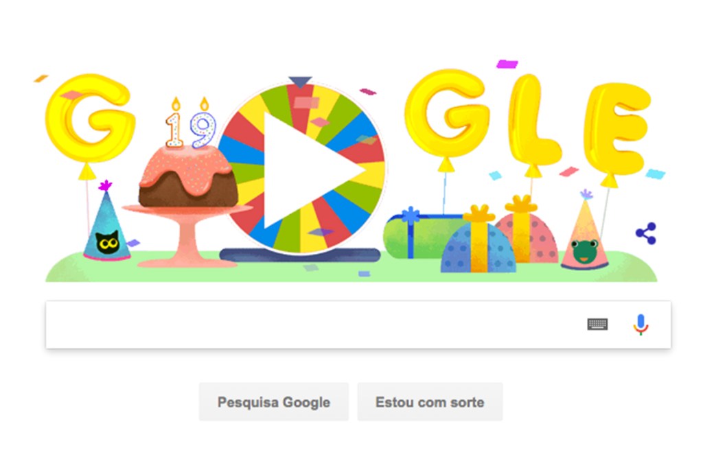 Google faz 19 anos e celebra com roda de surpresas de aniversário