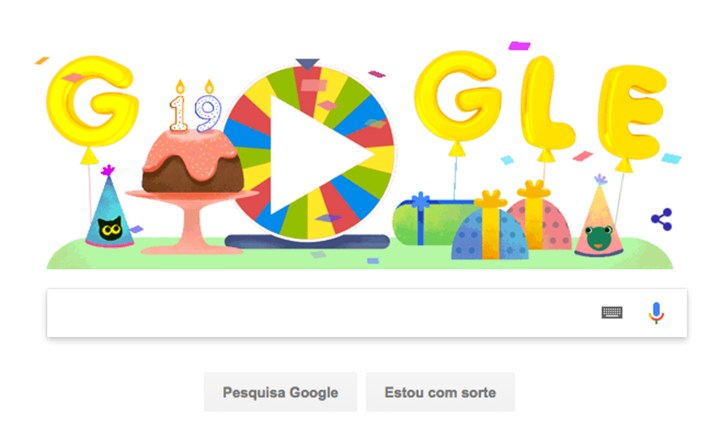 Google lança roda de surpresas em seu 19º aniversário