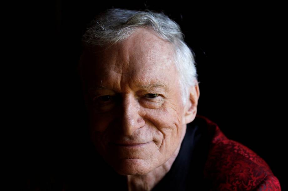 Hugh Hefner é retratado na mansão da Playboy, em Los Angeles, no estado americano da Califórnia - 27/07/2010